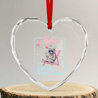 Relax Nothing Is Under Control Heart Crystal Glass Ornament Chill Raccoon Beach Vacation Gift