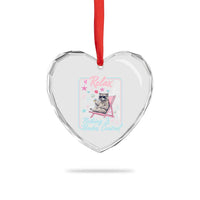 Relax Nothing Is Under Control Heart Crystal Glass Ornament Chill Raccoon Beach Vacation Gift
