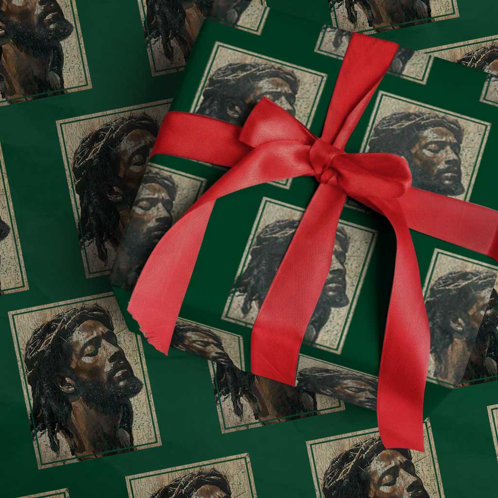 Religious Black Jesus With Crown Of Thorns Wrapping Paper Roll