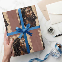 Religious Black Jesus With Crown Of Thorns Wrapping Paper Roll