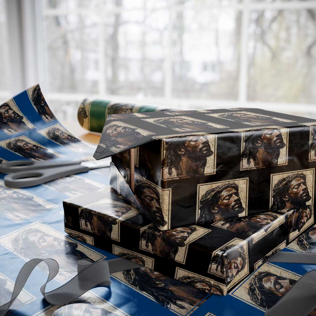 Religious Black Jesus With Crown Of Thorns Wrapping Paper Roll