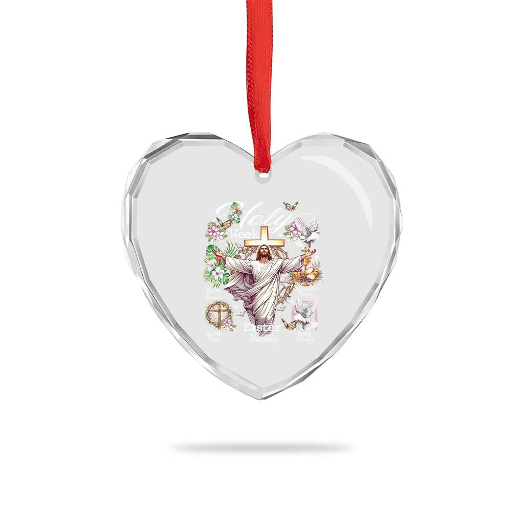 Religious Christian Easter Holy Week Christ Jesus Heart Crystal Glass Ornament - Wonder Print Shop