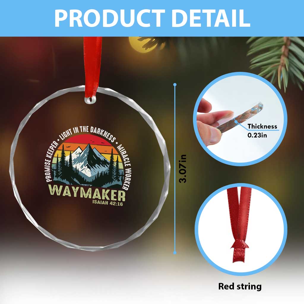 Religious Christian Waymaker Crystal Glass Ornament Promise Keeper Light In The Darkness Miracle Worker - Wonder Print Shop