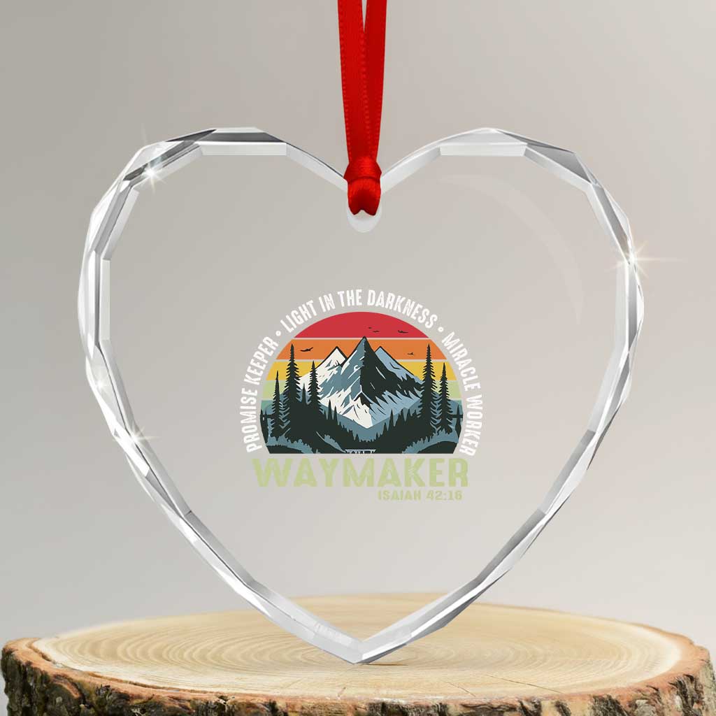 Religious Christian Waymaker Heart Crystal Glass Ornament Promise Keeper Light In The Darkness Miracle Worker - Wonder Print Shop