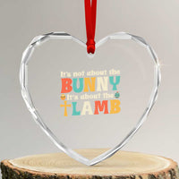 Religious Easter Heart Crystal Glass Ornament Retro Its Not About The Bunny Its About The Lamb - Wonder Print Shop