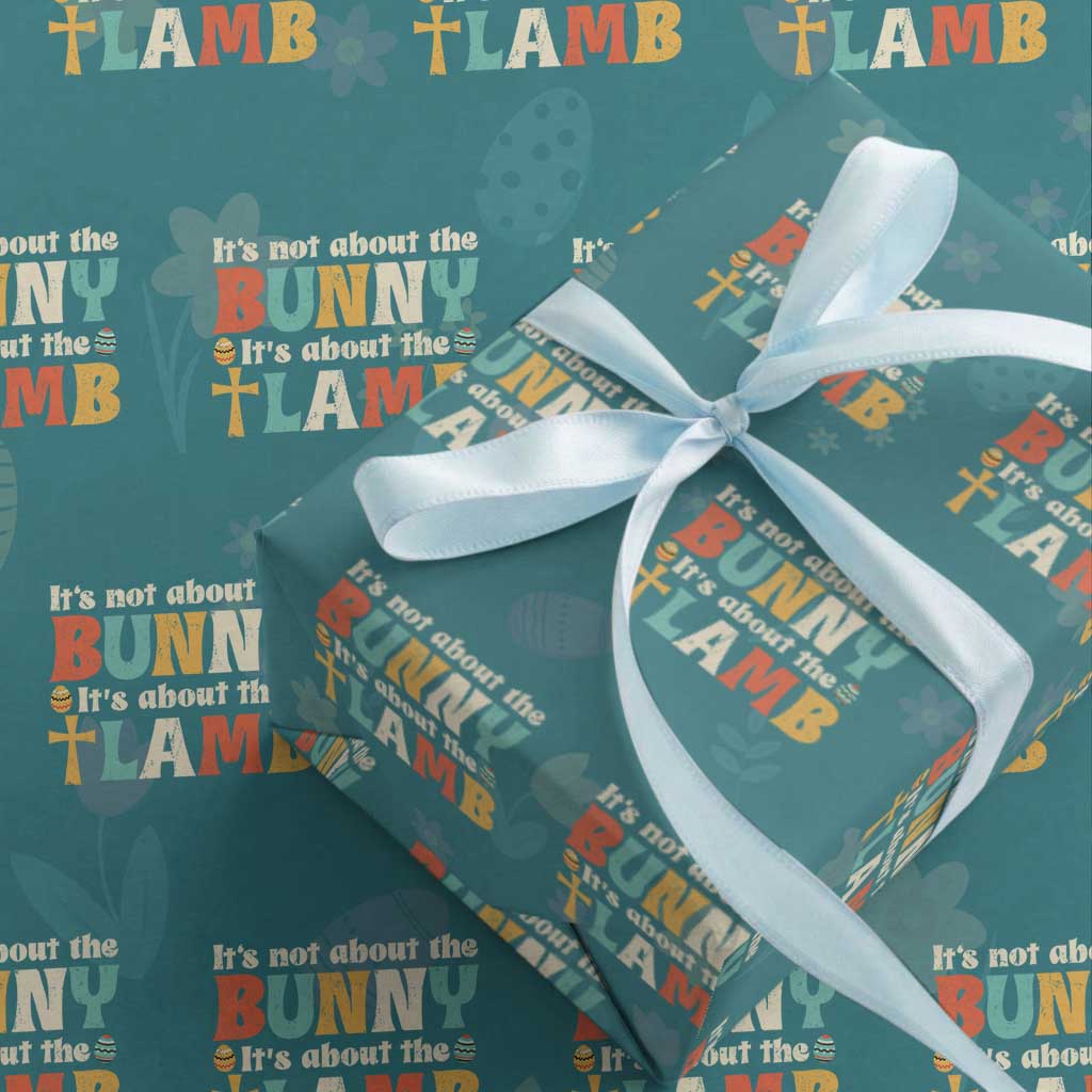 Religious Easter Wrapping Paper Roll Retro Its Not About The Bunny Its About The Lamb