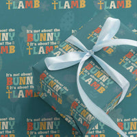 Religious Easter Wrapping Paper Roll Retro Its Not About The Bunny Its About The Lamb