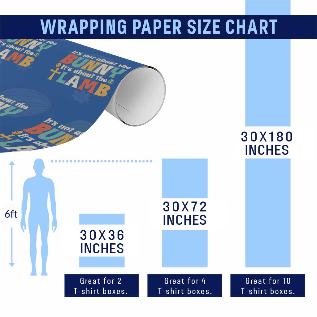 Religious Easter Wrapping Paper Roll Retro Its Not About The Bunny Its About The Lamb