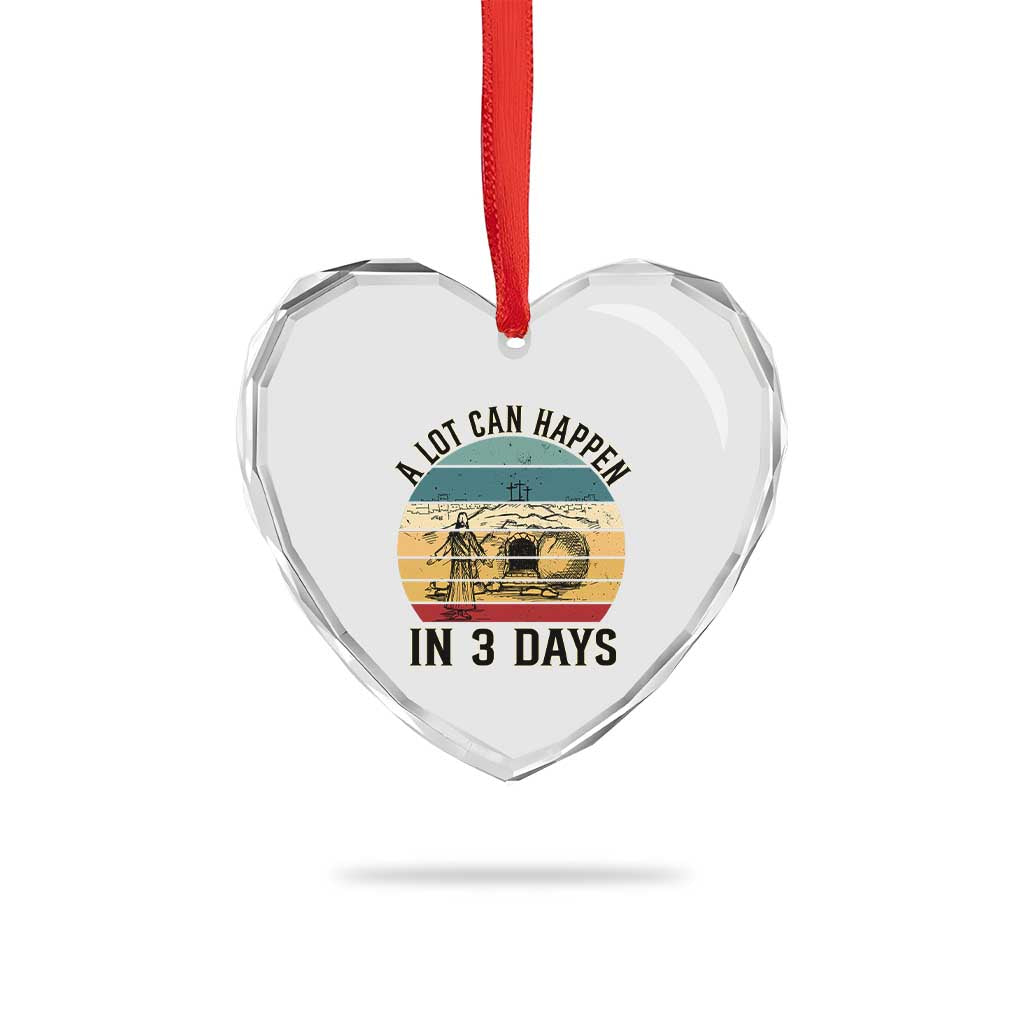 Religious Jesus Heart Crystal Glass Ornament A Lot Can Happen In 3 Days Christian Retro - Wonder Print Shop