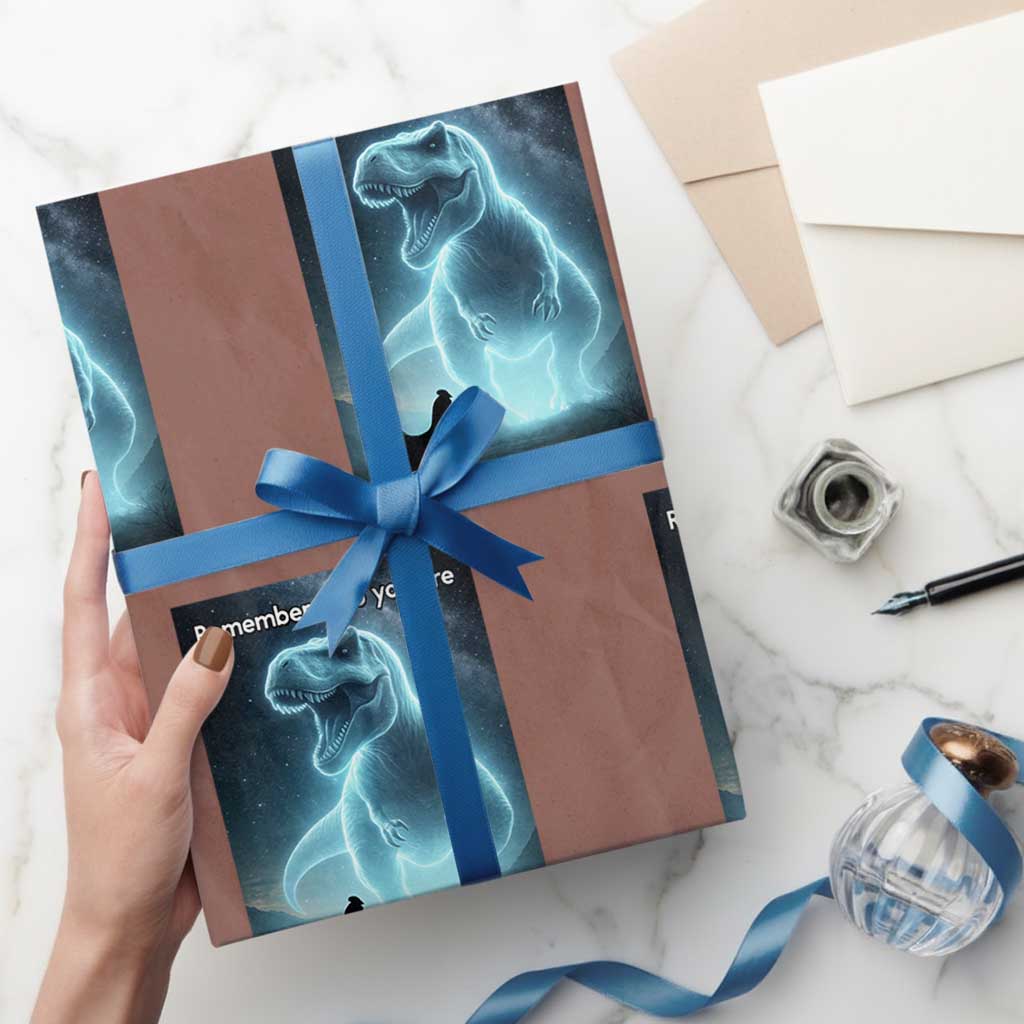 Remember Who You Are Wrapping Paper Roll Funny Evolution Joke Meme Chicken Dinosaur - Wonder Print Shop