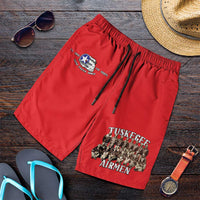 Remembering Tuskegee Airmen Shorts for Men Heroes of the 332nd Squadron Red Art - Wonder Print Shop