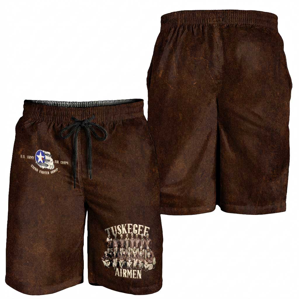 Remembering Tuskegee Airmen Shorts for Men Heroes of the 332nd Squadron Retro Style - Wonder Print Shop