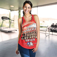 Remembering Tuskegee Airmen Women Racerback Tank Heroes of the 332nd Squadron Red Art - Wonder Print Shop