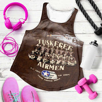Remembering Tuskegee Airmen Women Racerback Tank Heroes of the 332nd Squadron Retro Style - Wonder Print Shop