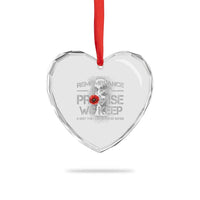 Remembrance Is The Promise We Keep Heart Crystal Glass Ornament Memorial Day