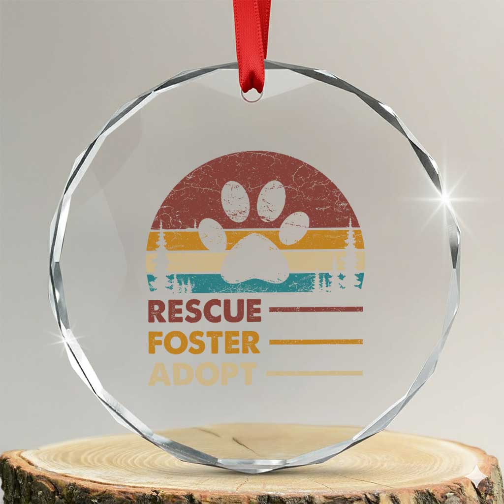 Rescue Dog Crystal Glass Ornament Retro Adopt Rescue Foster Animal Shelter Volunteer TS10
