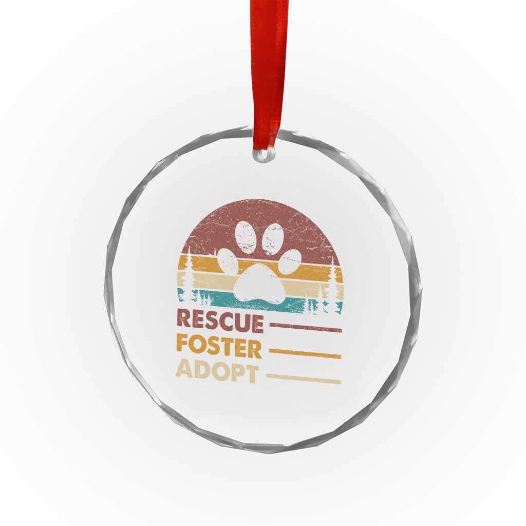Rescue Dog Crystal Glass Ornament Retro Adopt Rescue Foster Animal Shelter Volunteer TS10