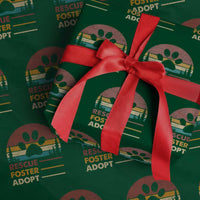Rescue Dog Wrapping Paper Roll Retro Adopt Rescue Foster Animal Shelter Volunteer - Wonder Print Shop