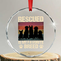 Rescued Is My Favorite Breed Crystal Glass Ornament Adopt A Shelter Pet Cat Dog Adoption Animal Rescue TS10