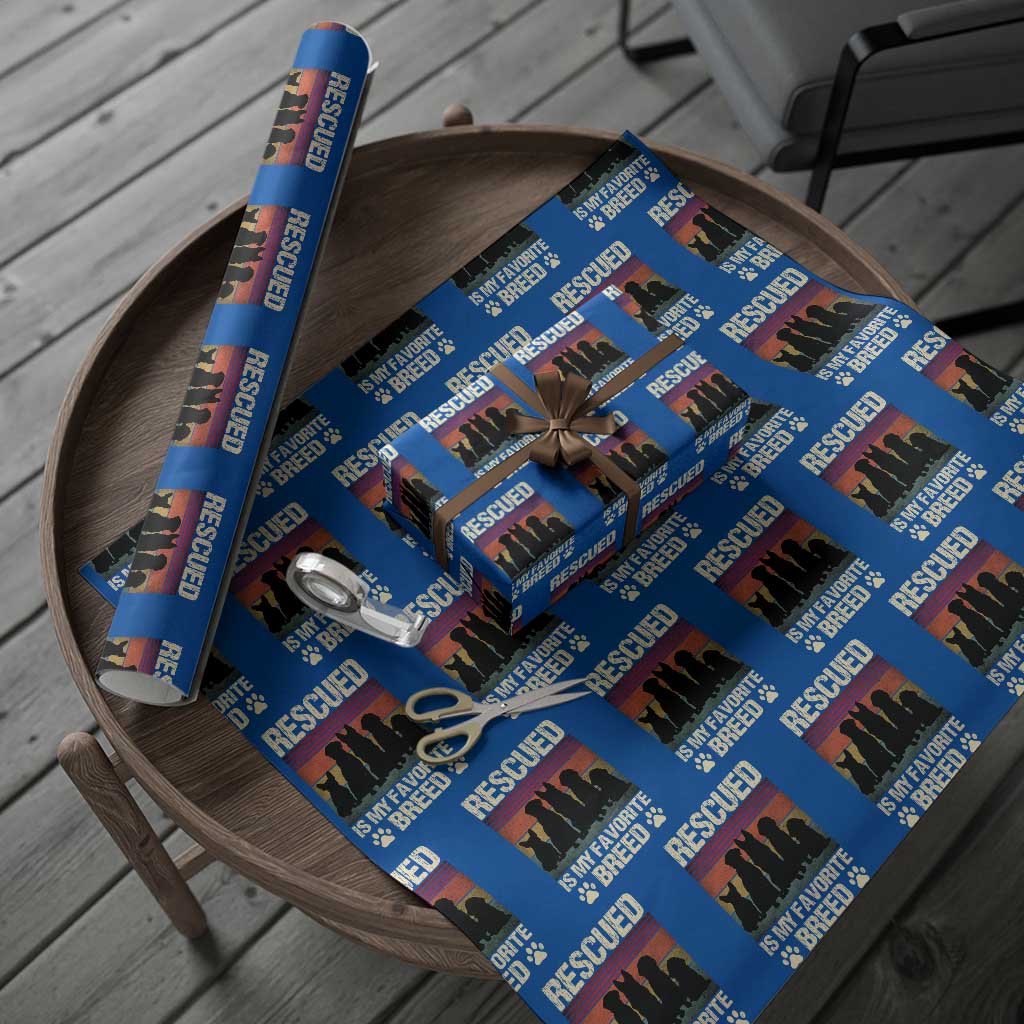 Rescued Is My Favorite Breed Wrapping Paper Roll Adopt A Shelter Pet Cat Dog Adoption Animal Rescue - Wonder Print Shop