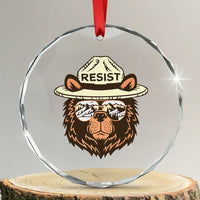 Resist Bear Retro Vintage Crystal Glass Ornament - Wonder Print Shop