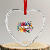 Resist Floral Heart Crystal Glass Ornament Retro Botanical Graphic - Wonder Print Shop