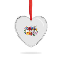 Resist Floral Heart Crystal Glass Ornament Retro Botanical Graphic - Wonder Print Shop