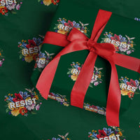 Resist Floral Wrapping Paper Roll Retro Botanical Graphic - Wonder Print Shop