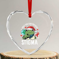 Resist Frog AIDS Awareness Christmas Heart Crystal Glass Ornament Only You Can Prevent Stigma - Wonder Print Shop