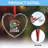 Resist Frog AIDS Awareness Christmas Heart Crystal Glass Ornament Only You Can Prevent Stigma - Wonder Print Shop