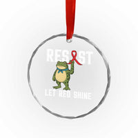 Resist Frog AIDS Awareness Crystal Glass Ornament Funny Portland Activist Meme HIV Support Red Ribbon - Wonder Print Shop