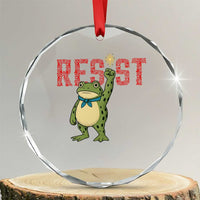 Resist Frog AIDS Awareness Crystal Glass Ornament Portland Activist Political Meme HIV Support Red Ribbon - Wonder Print Shop