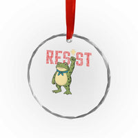 Resist Frog AIDS Awareness Crystal Glass Ornament Portland Activist Political Meme HIV Support Red Ribbon - Wonder Print Shop