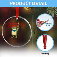Resist Frog AIDS Awareness Crystal Glass Ornament Portland Activist Political Meme HIV Support Red Ribbon - Wonder Print Shop
