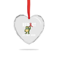 Resist Frog AIDS Awareness Heart Crystal Glass Ornament Funny Portland Activist Meme HIV Support Red Ribbon - Wonder Print Shop