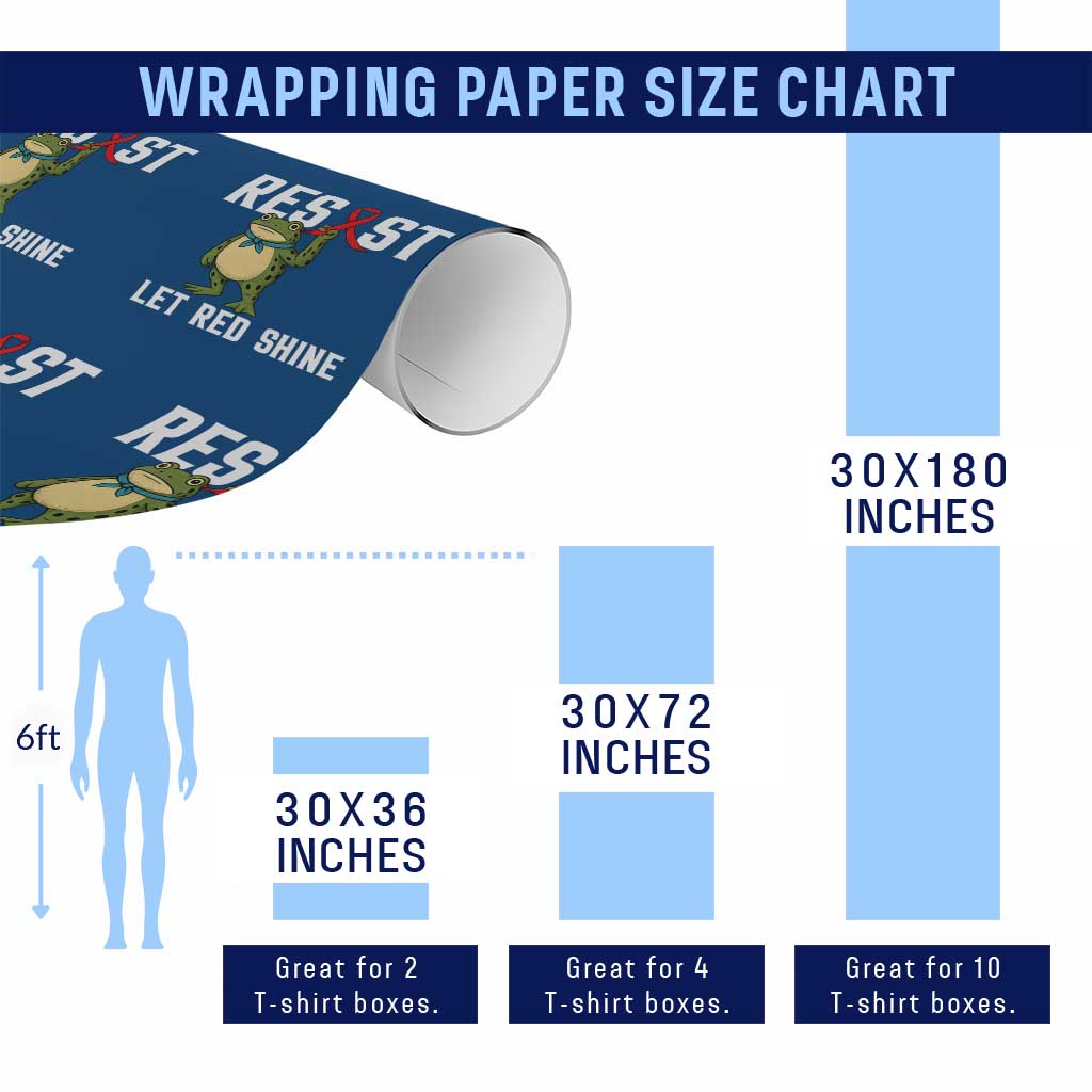 Resist Frog AIDS Awareness Wrapping Paper Roll Funny Portland Activist Meme HIV Support Red Ribbon - Wonder Print Shop