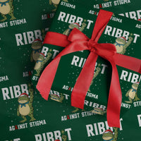 Resist Frog AIDS Awareness Xmas Wrapping Paper Roll Funny Portland Activist Meme HIV Support Red Ribbon - Wonder Print Shop