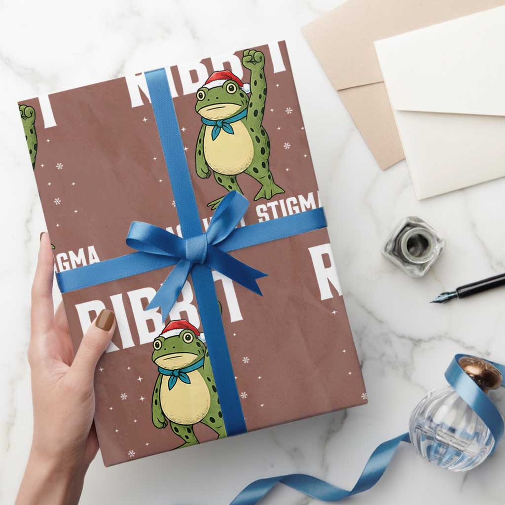 Resist Frog AIDS Awareness Xmas Wrapping Paper Roll Funny Portland Activist Meme HIV Support Red Ribbon - Wonder Print Shop