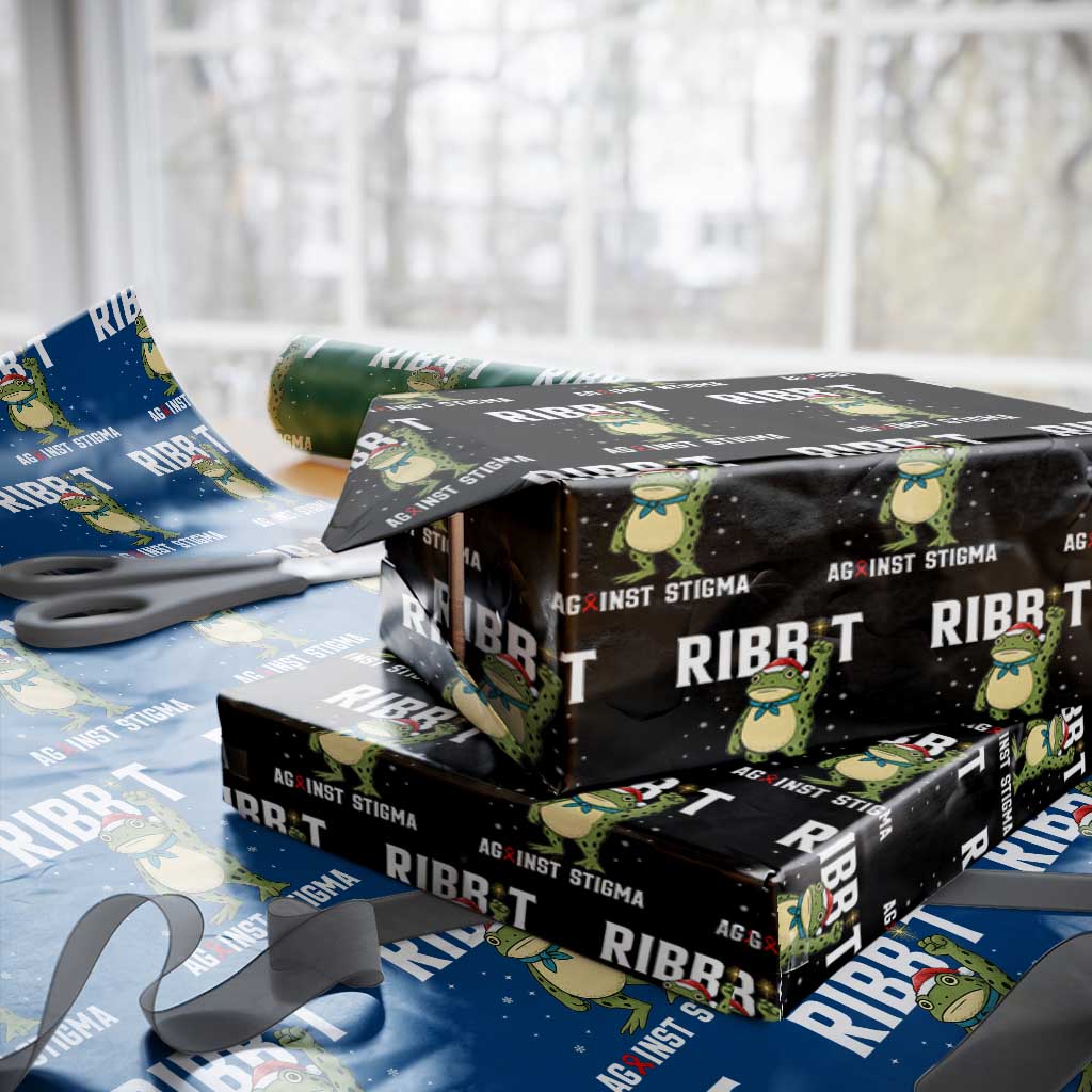 Resist Frog AIDS Awareness Xmas Wrapping Paper Roll Funny Portland Activist Meme HIV Support Red Ribbon - Wonder Print Shop