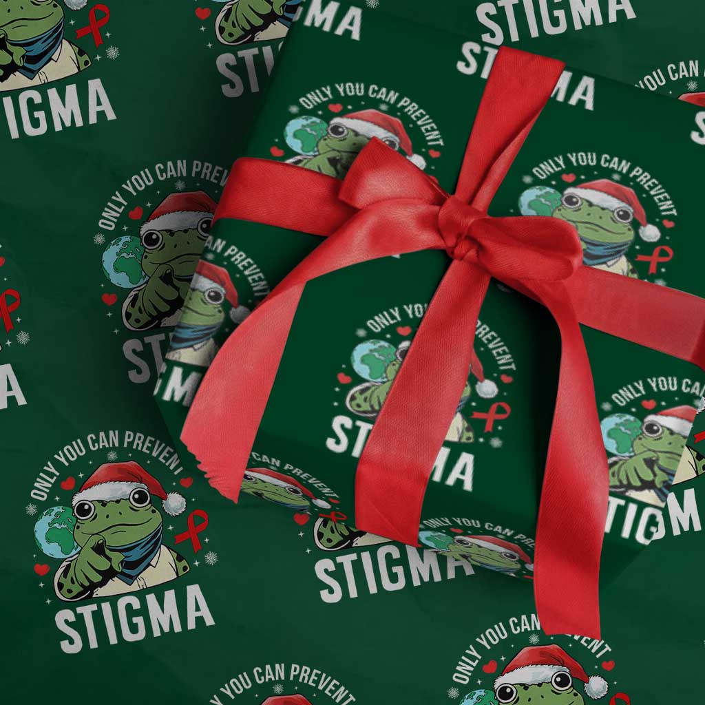Resist Frog AIDS Awareness Xmas Wrapping Paper Roll Only You Can Prevent Stigma - Wonder Print Shop