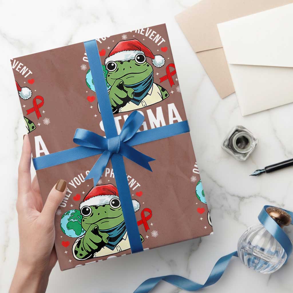 Resist Frog AIDS Awareness Xmas Wrapping Paper Roll Only You Can Prevent Stigma - Wonder Print Shop