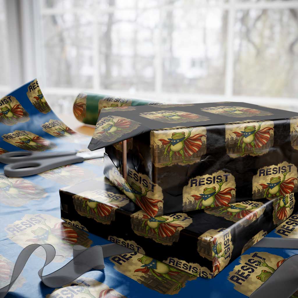 Resist Frog Christian Xmas Wrapping Paper Roll Funny Polittical 2025 Meme - Wonder Print Shop
