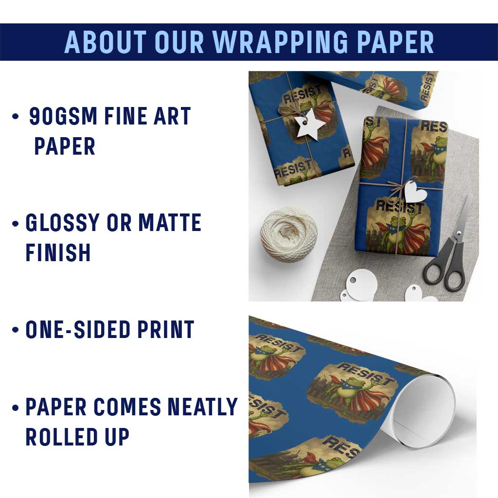 Resist Frog Christian Xmas Wrapping Paper Roll Funny Polittical 2025 Meme - Wonder Print Shop