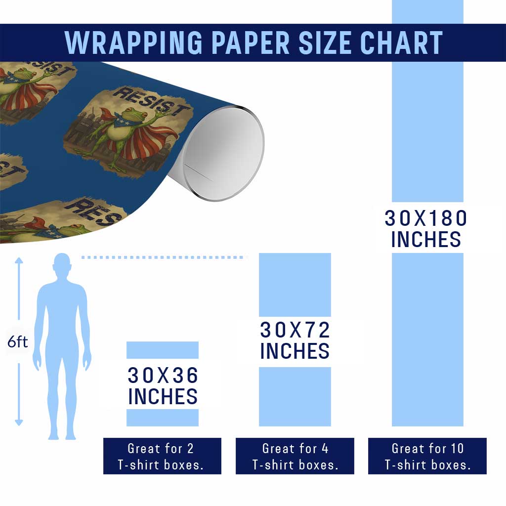 Resist Frog Christian Xmas Wrapping Paper Roll Funny Polittical 2025 Meme - Wonder Print Shop