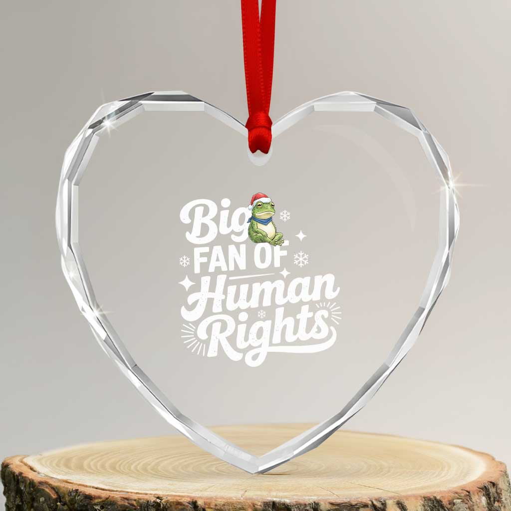 Resist Frog Christmas Heart Crystal Glass Ornament Big Fan Of Human Rights Political Meme - Wonder Print Shop