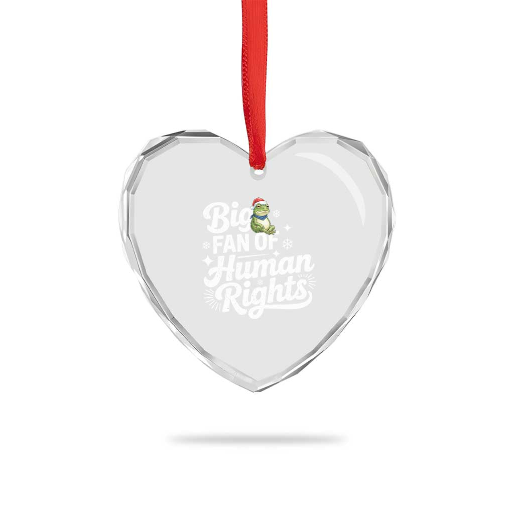 Resist Frog Christmas Heart Crystal Glass Ornament Big Fan Of Human Rights Political Meme - Wonder Print Shop