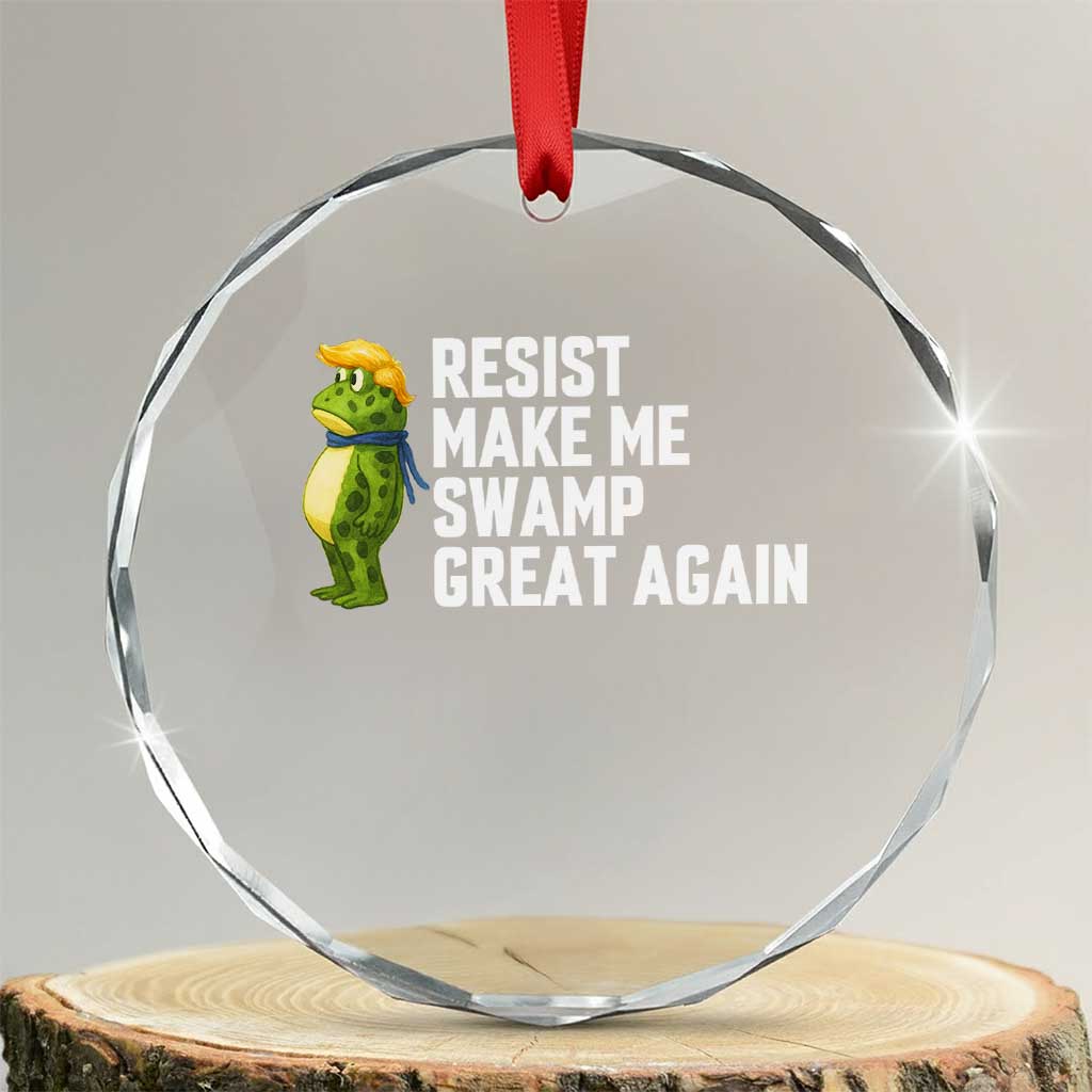 Resist Frog Crystal Glass Ornament Funny Polittical 2025 Meme - Wonder Print Shop