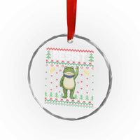 Resist Frog Crystal Glass Ornament Funny Portland Protest ICE Activist Meme 2025 - Wonder Print Shop