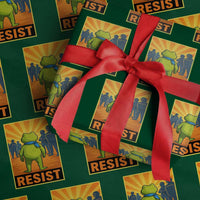 Resist Frog Graphic Wrapping Paper Roll Protest Stand Against Fascism - Wonder Print Shop