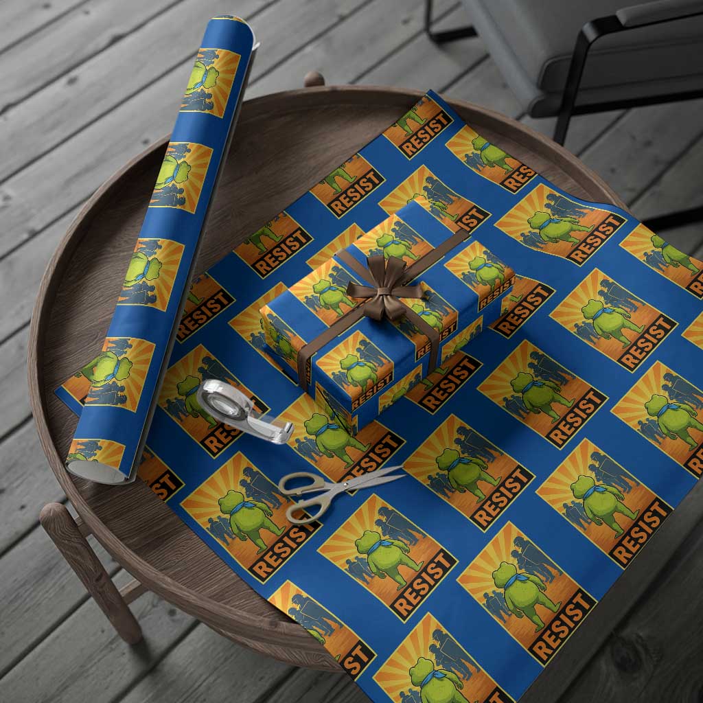 Resist Frog Graphic Wrapping Paper Roll Protest Stand Against Fascism - Wonder Print Shop